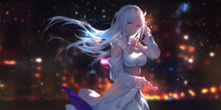 emilia (re:zero kara hajimeru isekai seikatsu) drawn by swd3e2