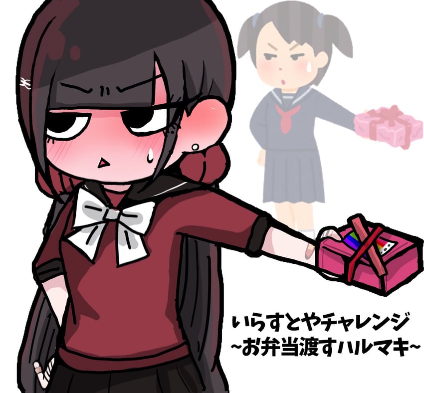 harukawa maki (danganronpa and 2 more) drawn by kaeru_no_nikukyuu.