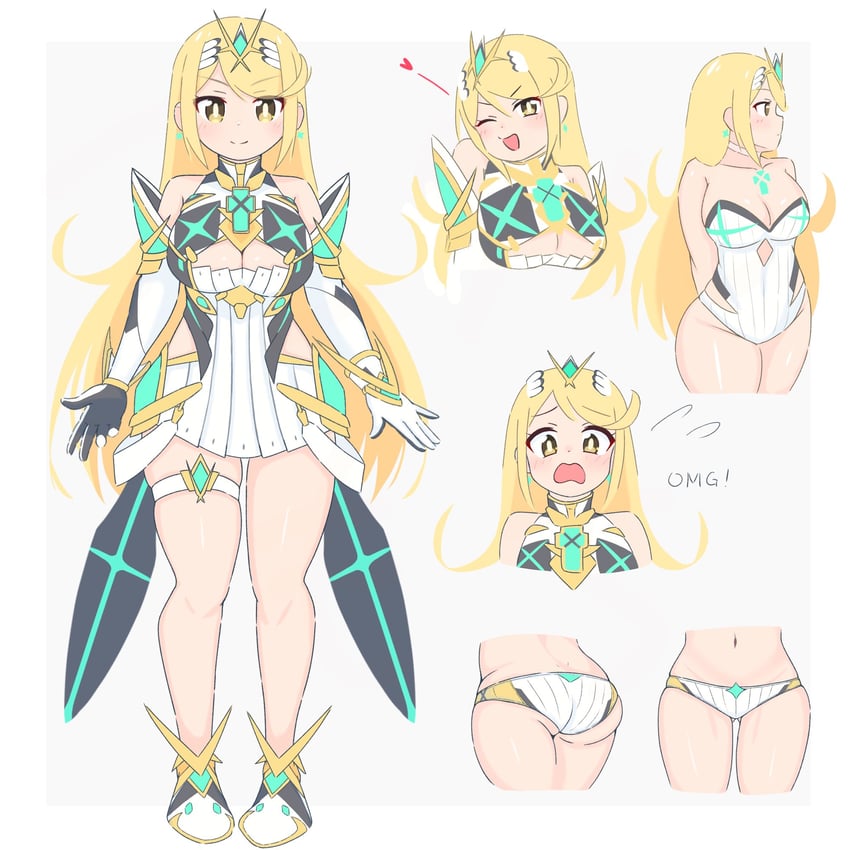 mythra (xenoblade chronicles and 1 more) drawn by uncool_mochi