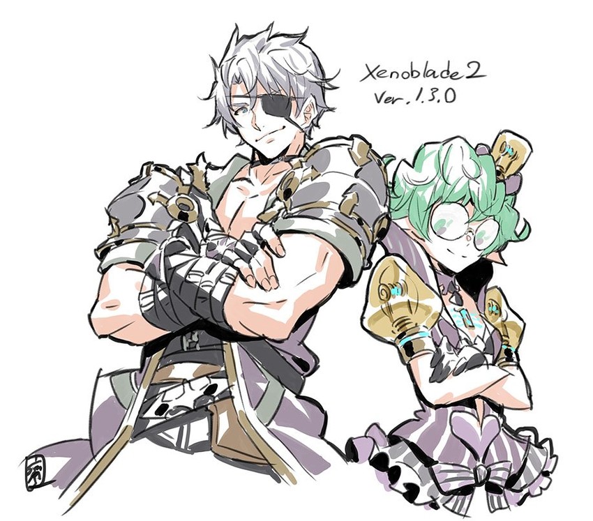 pandoria and zeke von genbu (xenoblade chronicles and 1 more) drawn by saitou_masatsugu