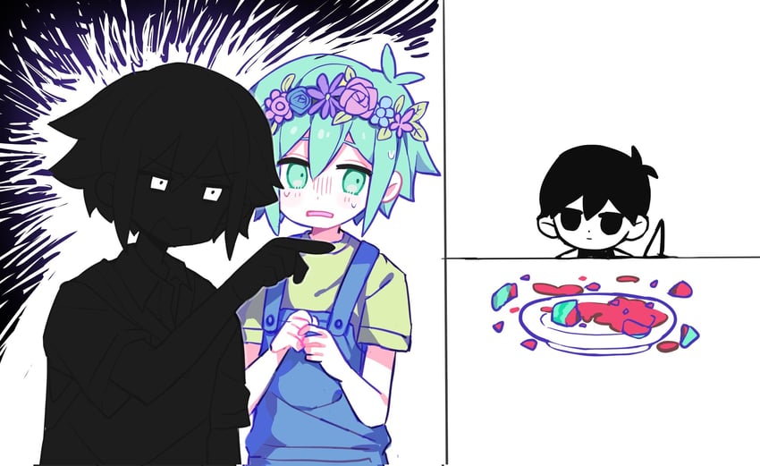 omori, basil, and stranger (omori) drawn by shio_0585