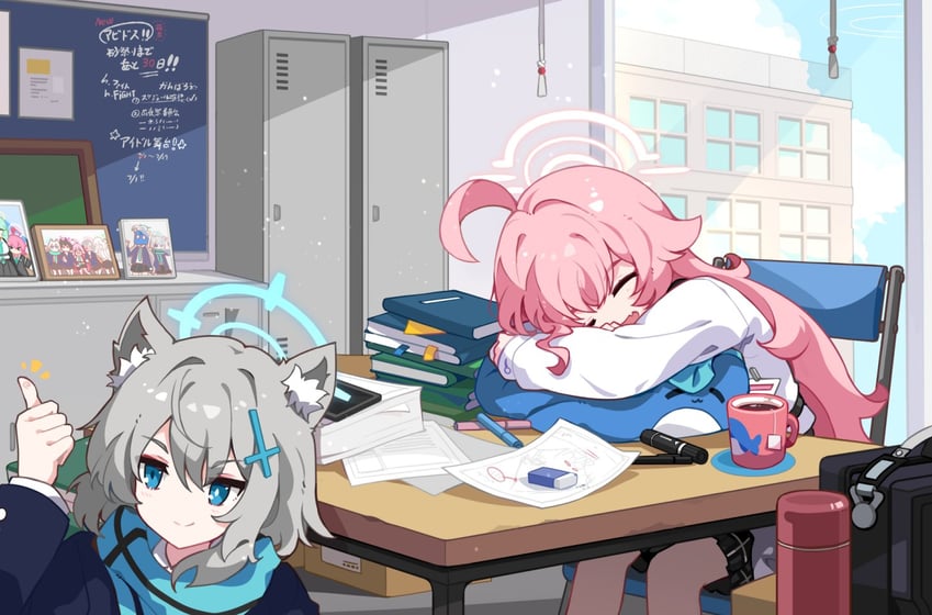 shiroko, hoshino, nonomi, serika, ayane, and 1 more (blue archive) drawn by ideolo