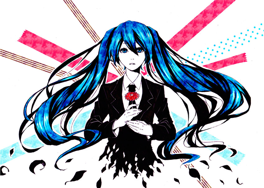 hatsune miku (vocaloid and 1 more) drawn by agatsumaattsu