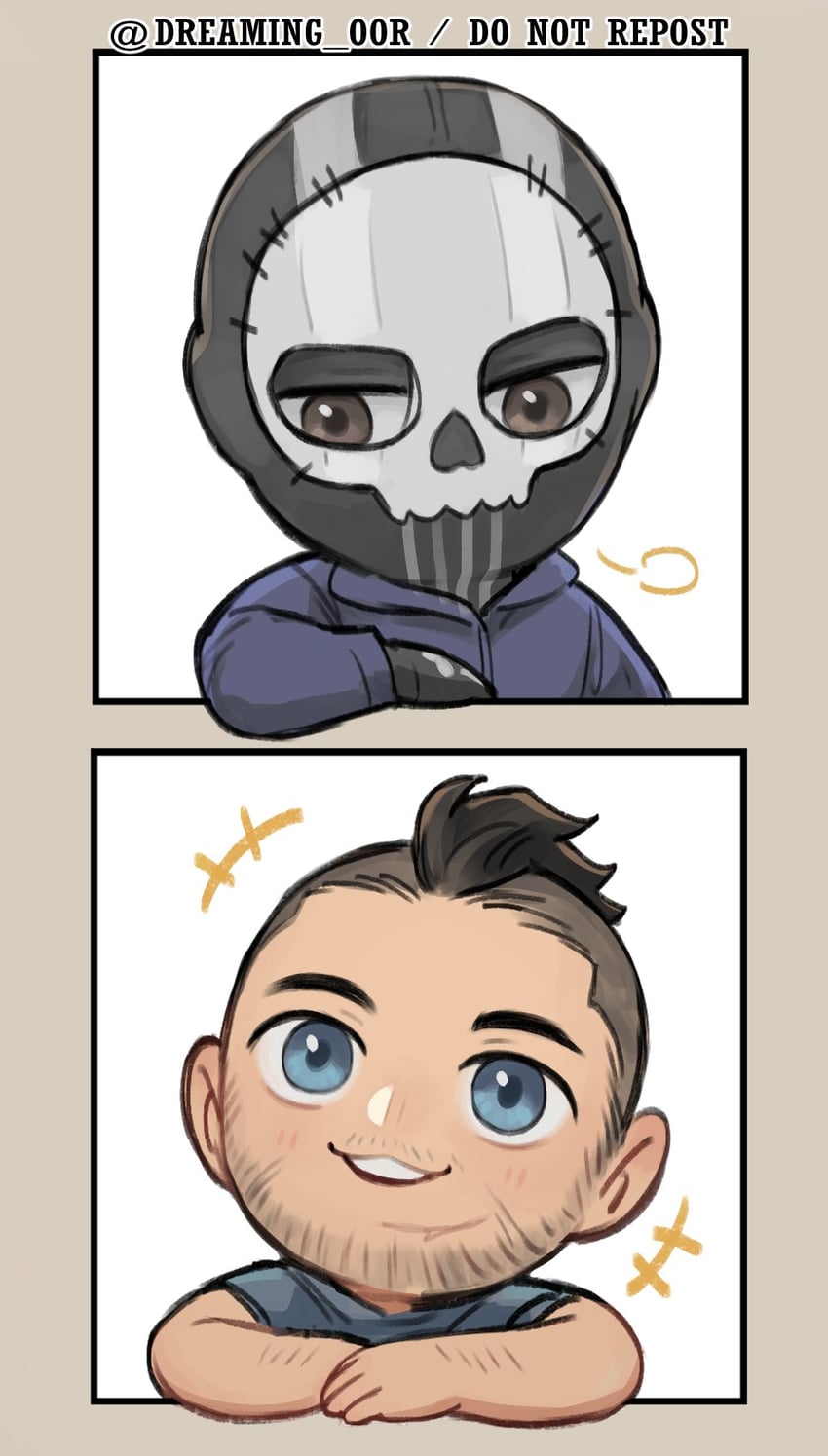 ghost and soap (call of duty and 1 more) drawn by dreaming_oor