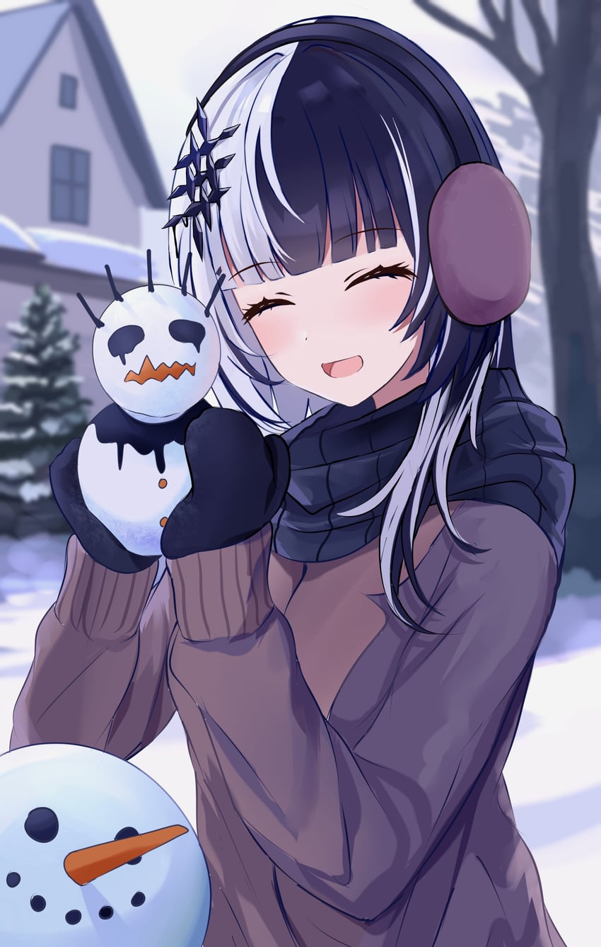 shiori novella and yorick (hololive and 1 more) drawn by karu_(karusenpai)
