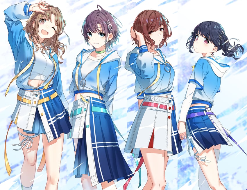 higuchi madoka, asakura toru, fukumaru koito, and ichikawa hinana (idolmaster and 1 more) drawn by zutaboro