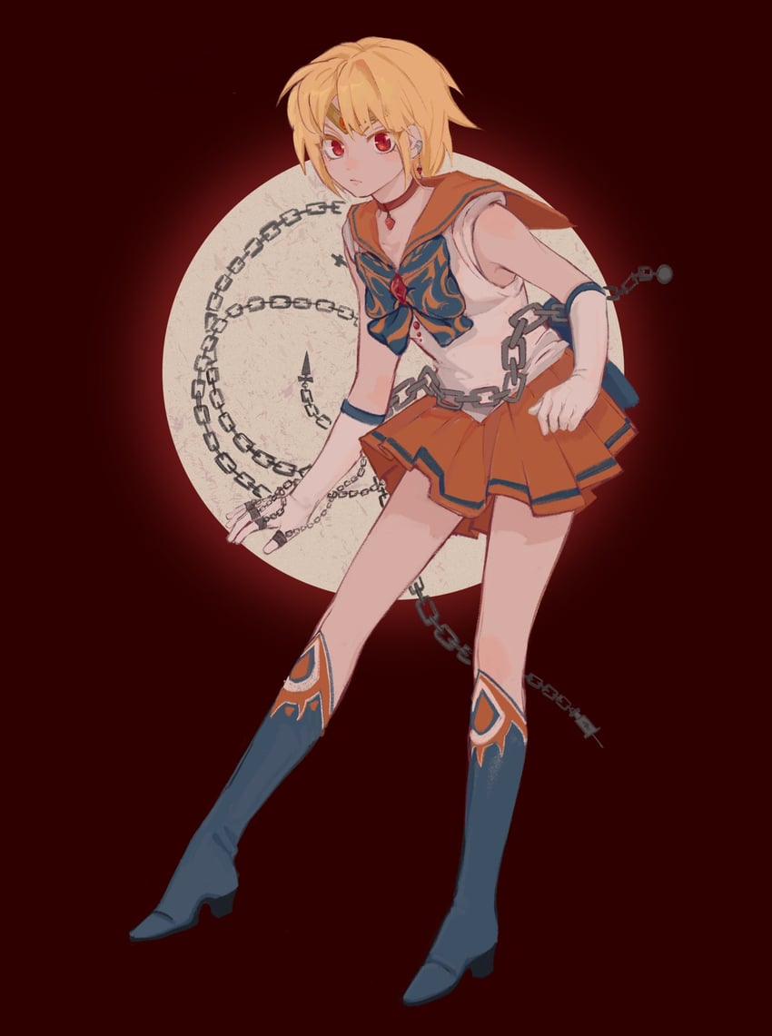 sailor venus and kurapika (bishoujo senshi sailor moon and 1 more) drawn by ik18166181ik