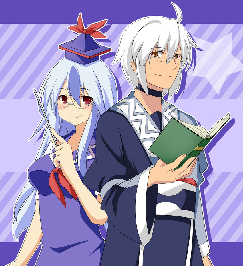 kamishirasawa keine and morichika rinnosuke (touhou) drawn by be_(o-hoho)