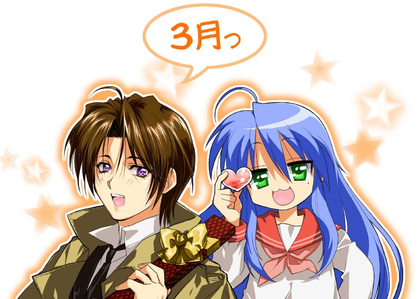 izumi konata and tsuzuki asato (lucky star and 1 more) drawn by daitabashi_kinu