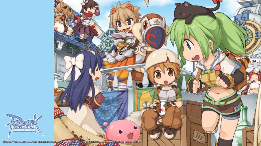 poring, acolyte, mage, hunter, alchemist, and 5 more (ragnarok online) drawn by yuichirou