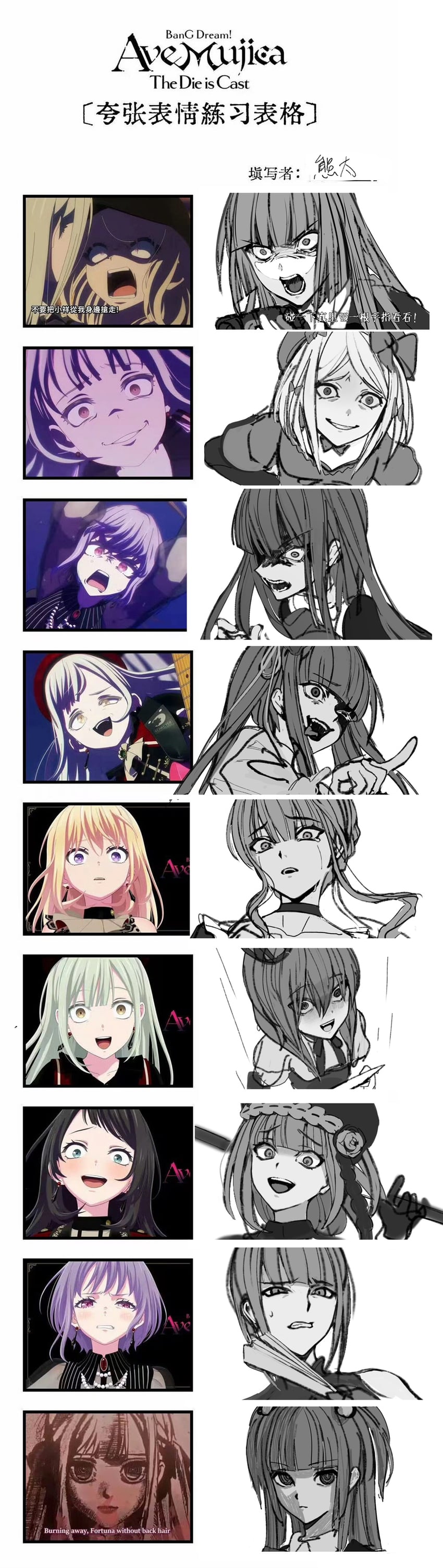 togawa sakiko, wakaba mutsumi, yahata umiri, misumi uika, beatrice, and 14 more (bang dream! and 2 more) drawn by kumatangent