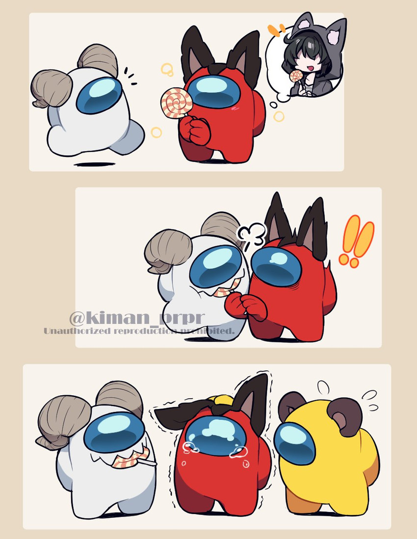 crewmate, yellow, red, white, impostor, and 1 more (original and 1 more) drawn by kiman