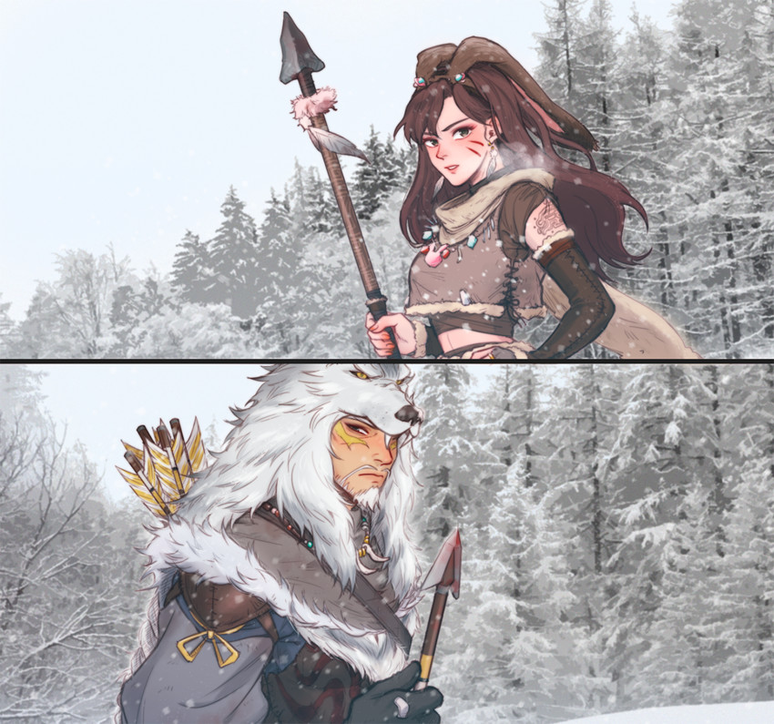 d.va, hanzo, and okami hanzo (overwatch and 1 more) drawn by ecila