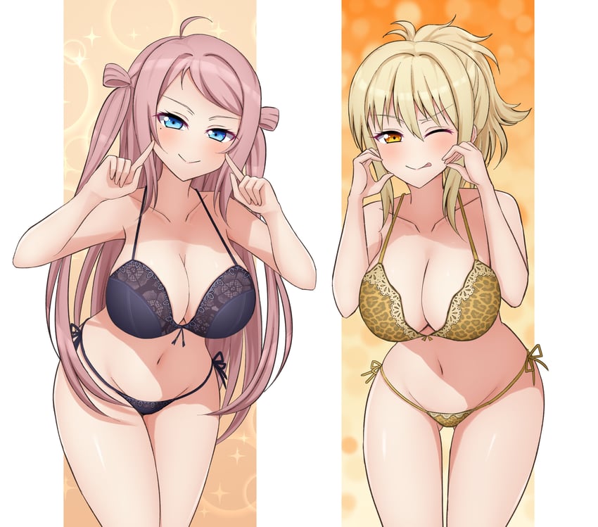 miyashita ai and zhong lanzhu (love live! and 1 more) drawn by ryusei_(coupling_maker)