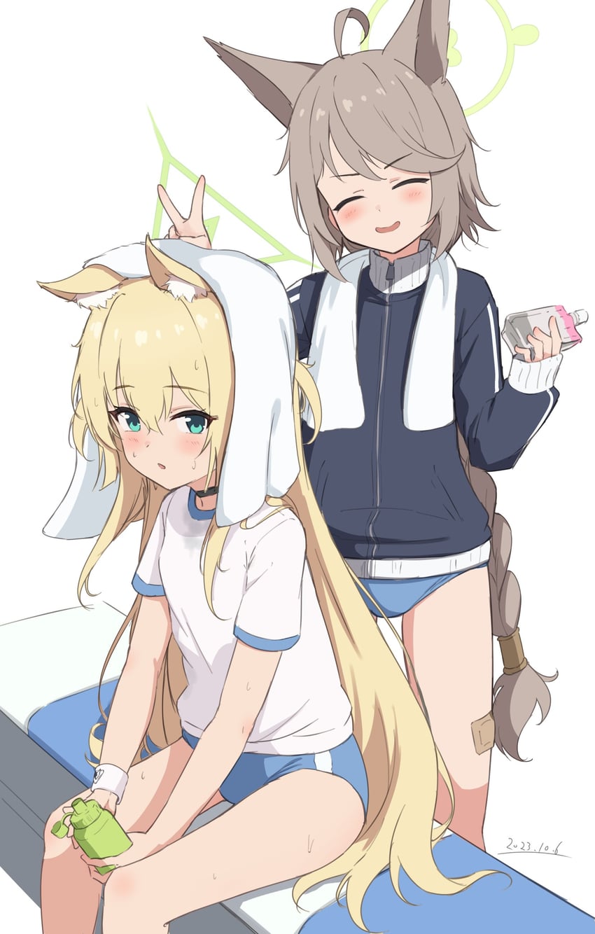 otogi and kurumi (blue archive) drawn by miso_(misomiso_154)