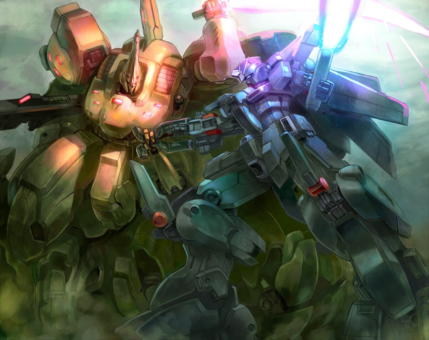 zz gundam, mega zeta gundam, and the o ii (original and 3 more) drawn by star_(ikaruga)