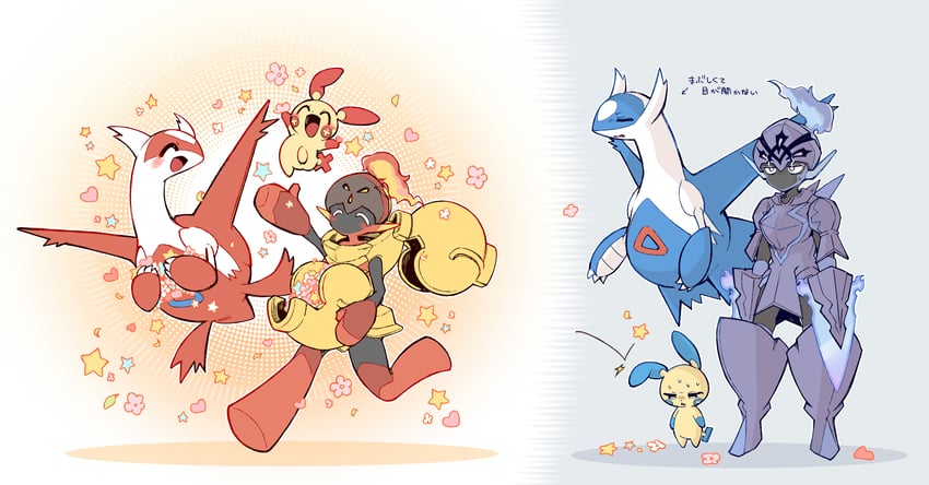 latias, latios, minun, plusle, ceruledge, and 1 more (pokemon) drawn by rdokkn