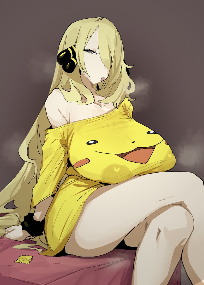 cynthia (pokemon and 1 more) drawn by leebo_(leeboxxx)