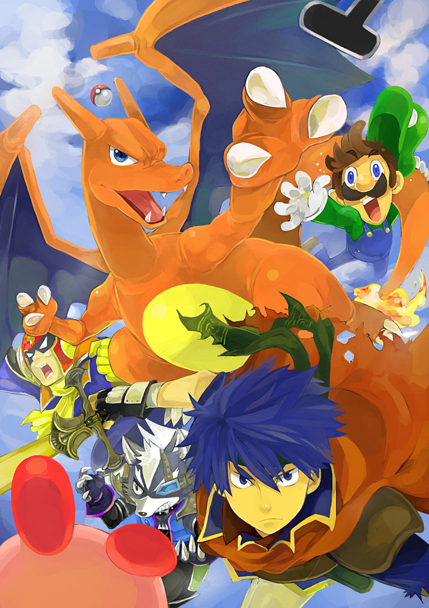 kirby, charizard, luigi, ike, captain falcon, and 2 more (pokemon and 9 more)