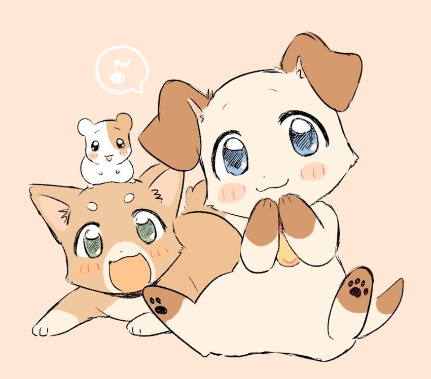 yamada, pukupuku, and ponta (pukupuku tennen kairanban) drawn by fukurai_hanano