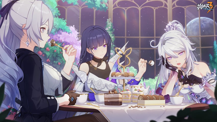 kiana kaslana, raiden mei, bronya zaychik, and homu (honkai and 1 more)