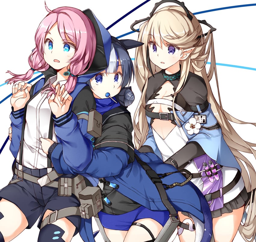 blue poison, glaucus, and indigo (arknights) drawn by hasumi_takashi