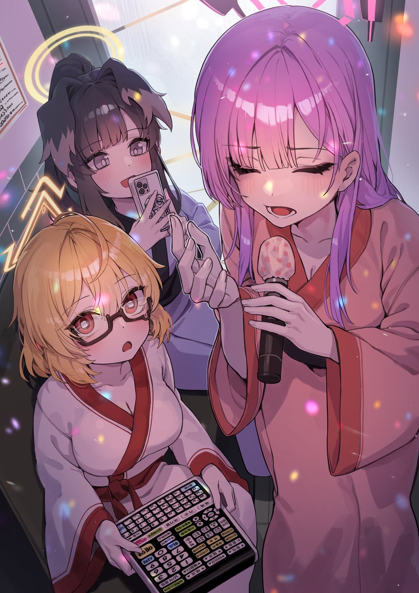 hibiki, kotori, and utaha (blue archive) drawn by kokukyukeo