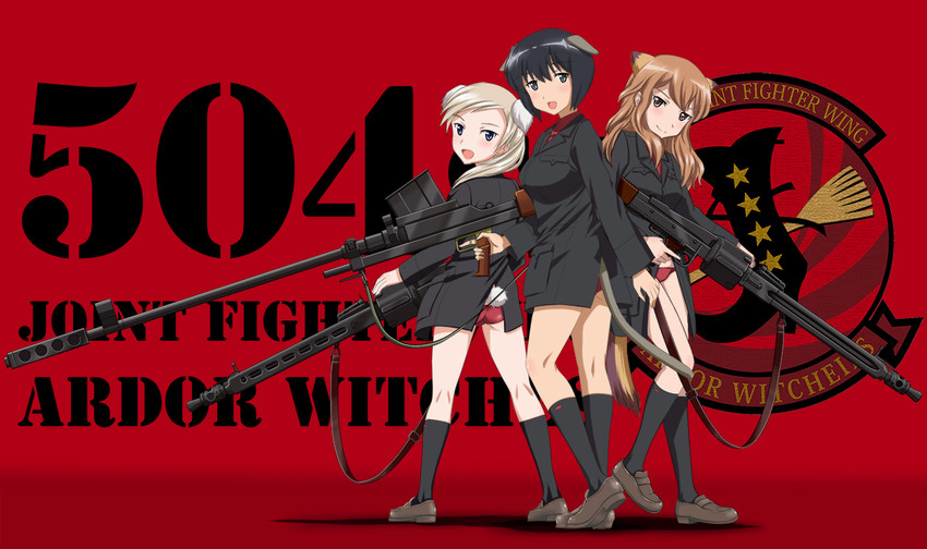fernandia malvezzi, luciana mazzei, and martina crespi (world witches series and 1 more) drawn by kaneko_(novram58)