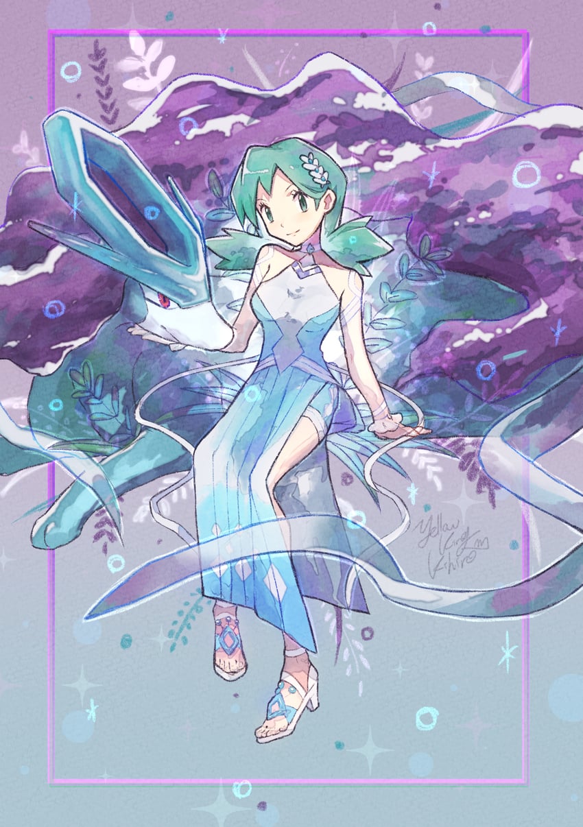 kris and suicune (pokemon and 1 more) drawn by yellowking_hiro