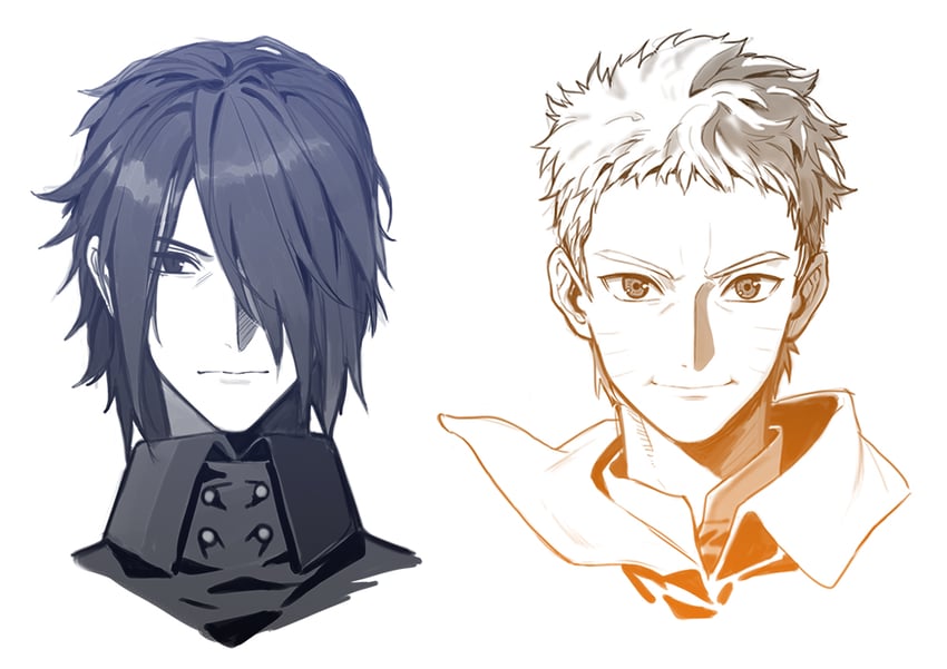 uzumaki naruto and uchiha sasuke (naruto and 1 more) drawn by jokerplaner