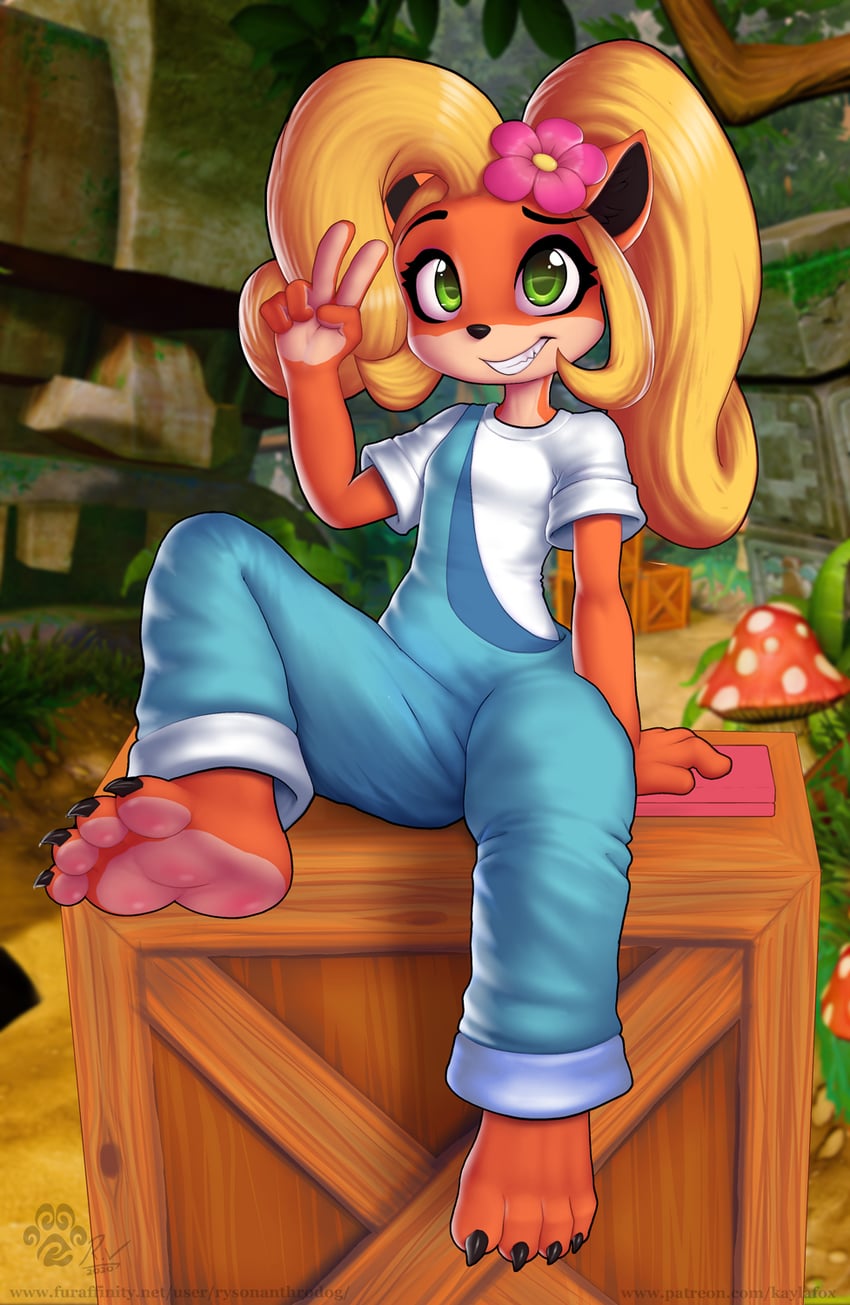 coco bandicoot (crash bandicoot) drawn by rysonanthrodog