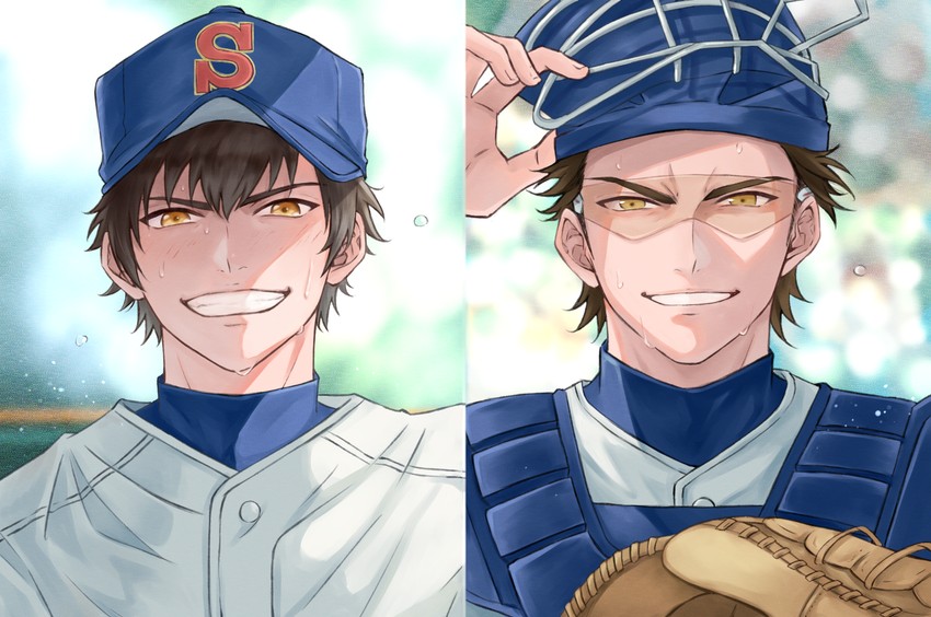 miyuki kazuya and sawamura eijun (ace of diamond) drawn by terarenai