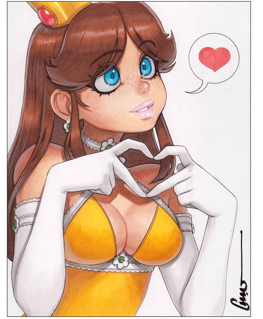 princess daisy (mario) drawn by omar_dogan