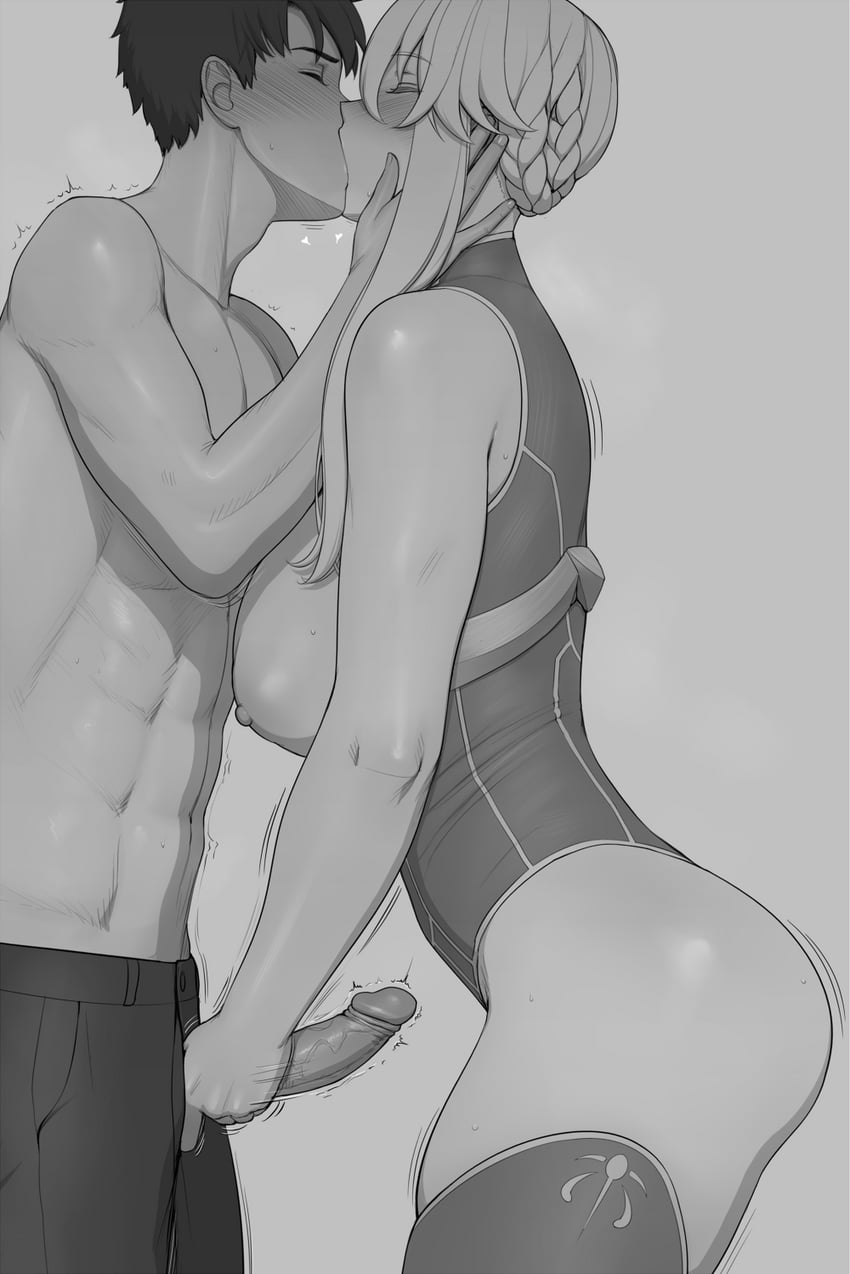 artoria pendragon and fujimaru ritsuka (fate and 1 more) drawn by lvl_(sentrythe2310)