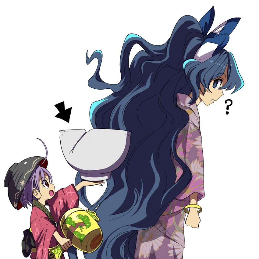 sukuna shinmyoumaru and yorigami shion (touhou) drawn by syope