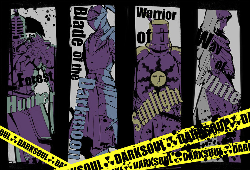 solaire of astora, darkmoon knightess, rhea of thorolund, and shiva of the east (dark souls and 1 more) drawn by kmitty