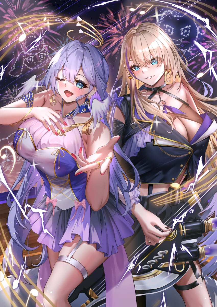 robin and serval landau (honkai and 1 more) drawn by kirisamede_gzr