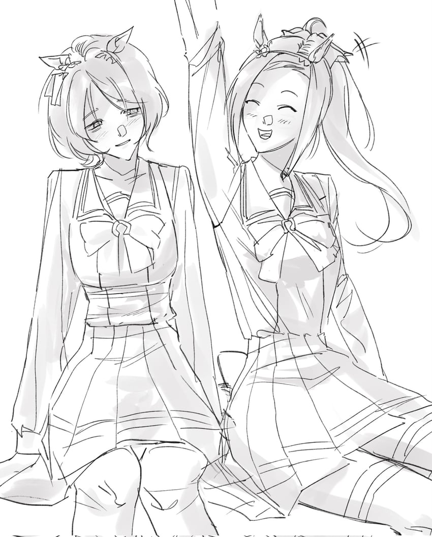 sakura bakushin o and sakura laurel (umamusume) drawn by wowgg99999