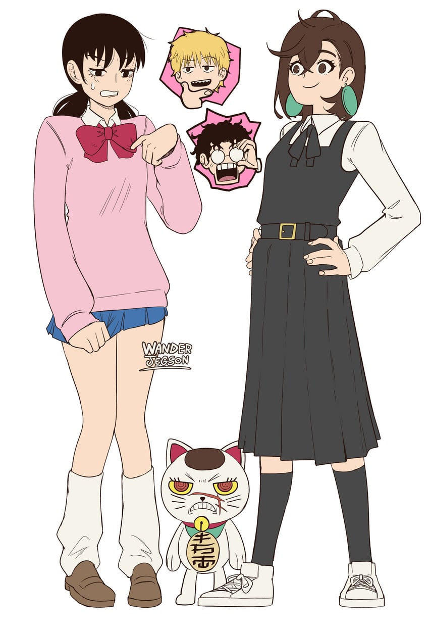 denji, ayase momo, yoru, mitaka asa, and takakura ken (chainsaw man and 1 more) drawn by wanderjegson