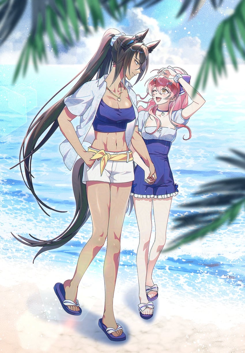 trainer, symboli kris s, female trainer, and comore juna (original and 1 more) drawn by murangee
