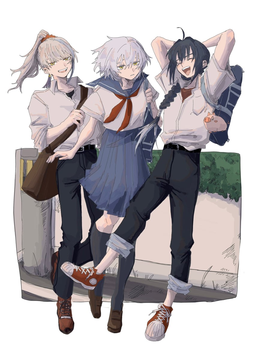 jeanne d'arc alter, yamato takeru, and archer (fate and 1 more) drawn by ruda_(ruda_0616_tfj)
