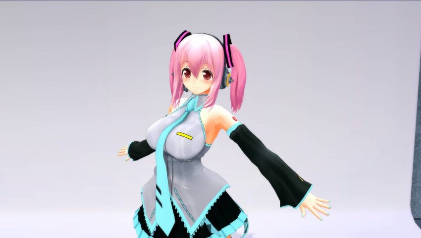 hatsune miku and super sonico (vocaloid and 2 more)