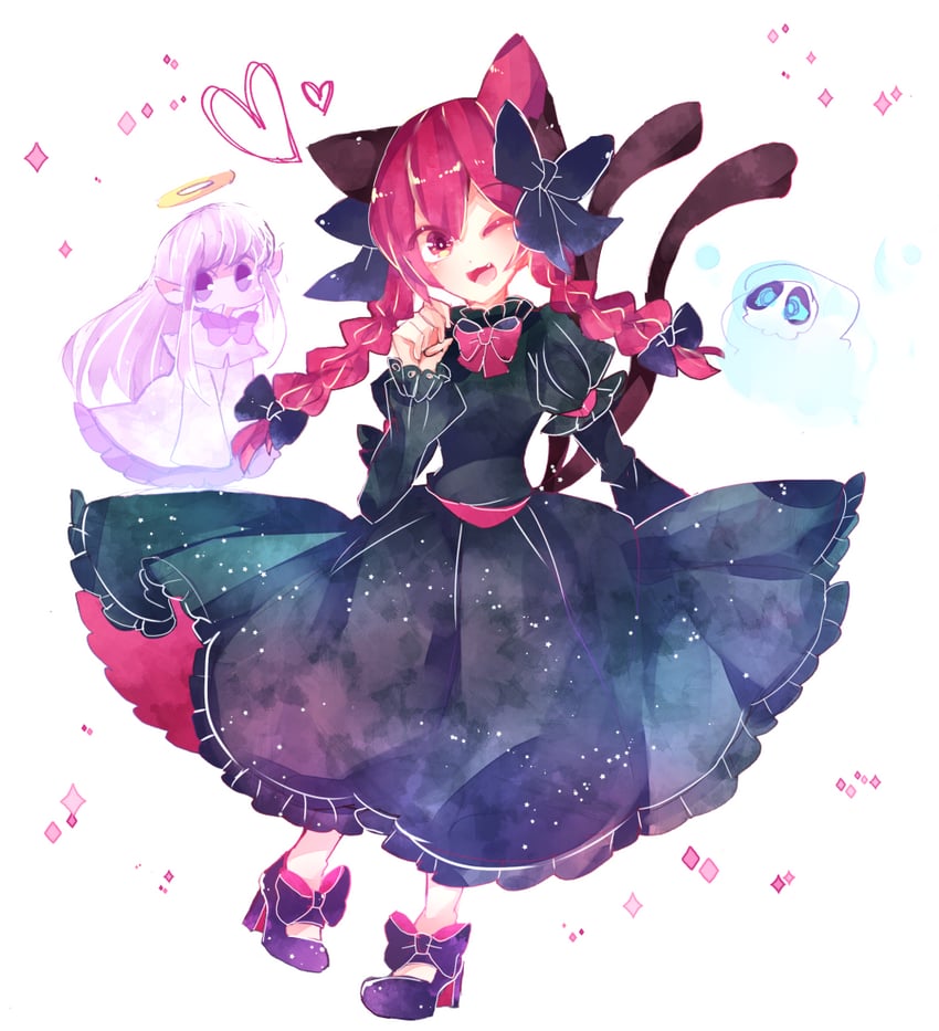 kaenbyou rin and zombie fairy (touhou) drawn by ratto_(mobilis_1870)