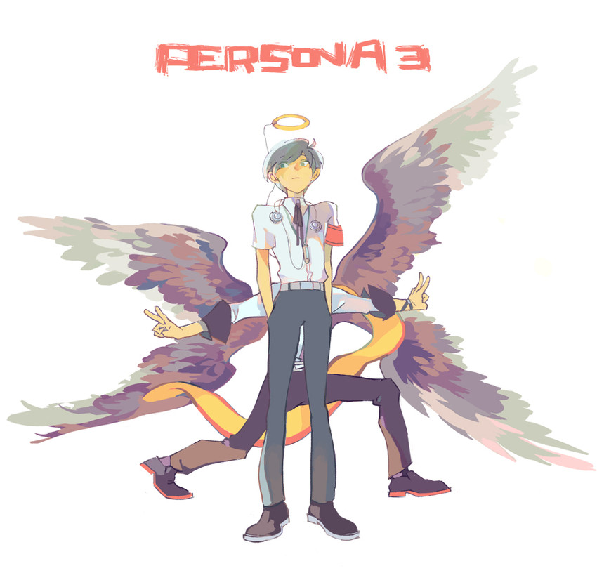 yuuki makoto and mochizuki ryouji (persona and 1 more) drawn by amber389