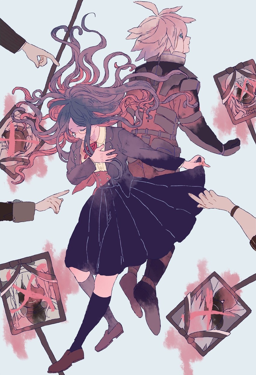 saihara shuichi, akamatsu kaede, harukawa maki, momota kaito, iruma miu, and 4 more (danganronpa and 1 more) drawn by matatatatabi