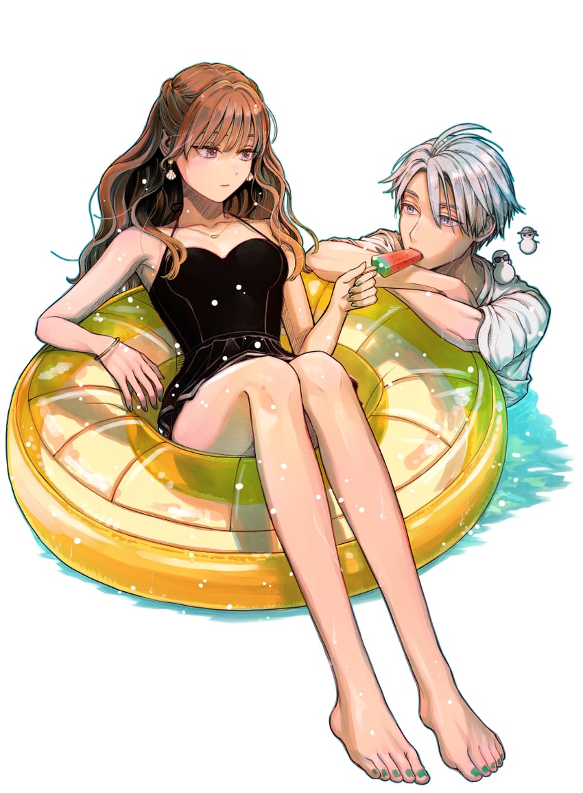 fuyutsuki mio and himuro yukiya (koori zokusei danshi to cool na douryou joshi) drawn by tonogaya