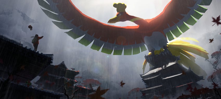 ho-oh, suicune, yanma, and orbeetle (pokemon) drawn by asteroid_ill
