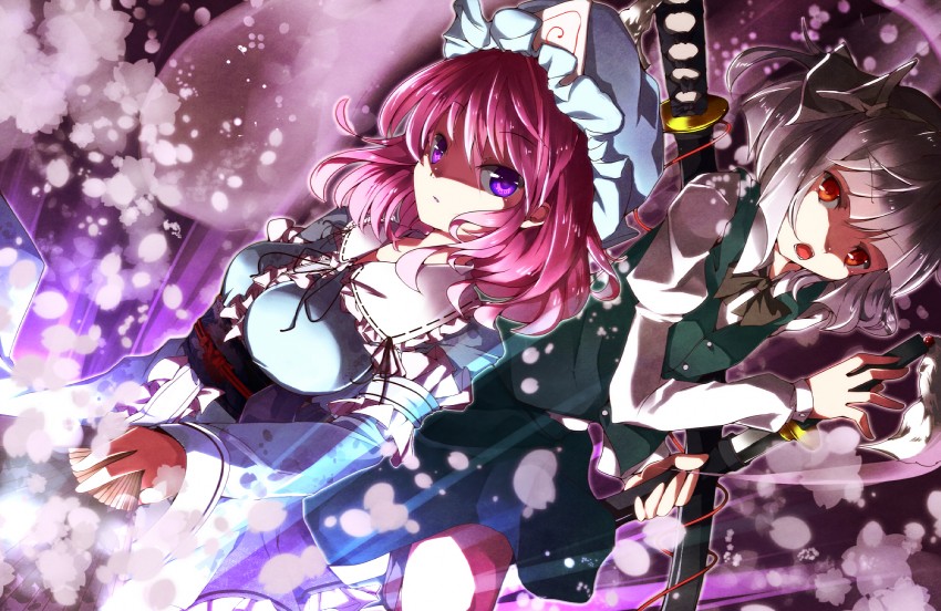 konpaku youmu and saigyouji yuyuko (touhou) drawn by sugiyuu and yuu_(yuu642)