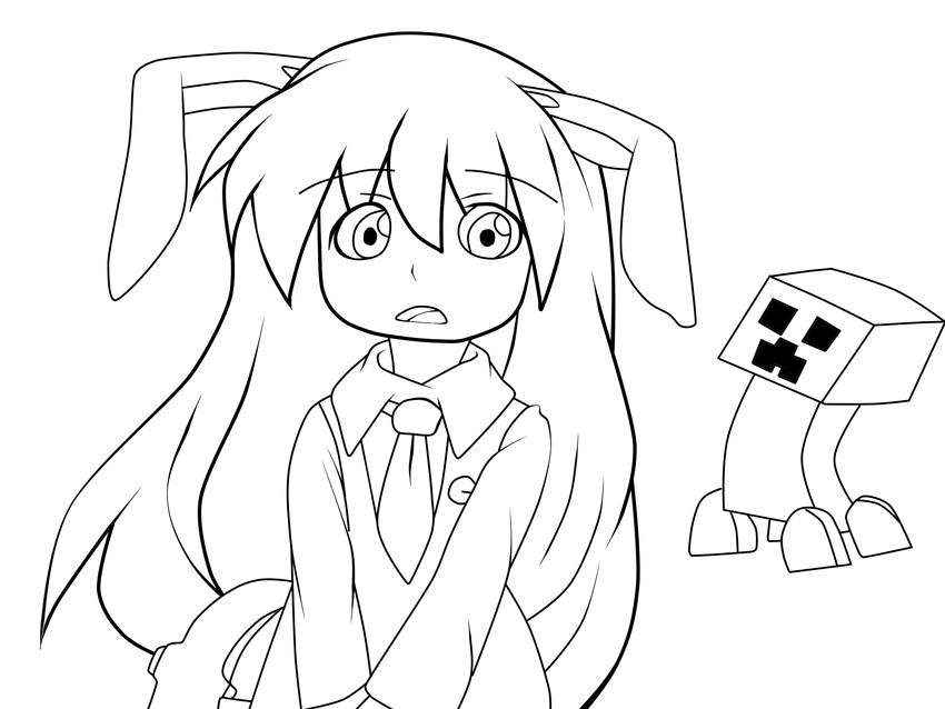 reisen udongein inaba and creeper (touhou and 1 more) drawn by hangaku and ikeychain
