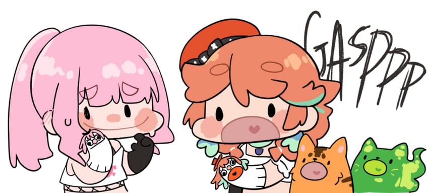 mori calliope, takanashi kiara, chonkers, smoothie, tutu, and 1 more (hololive and 1 more) drawn by crmanzana